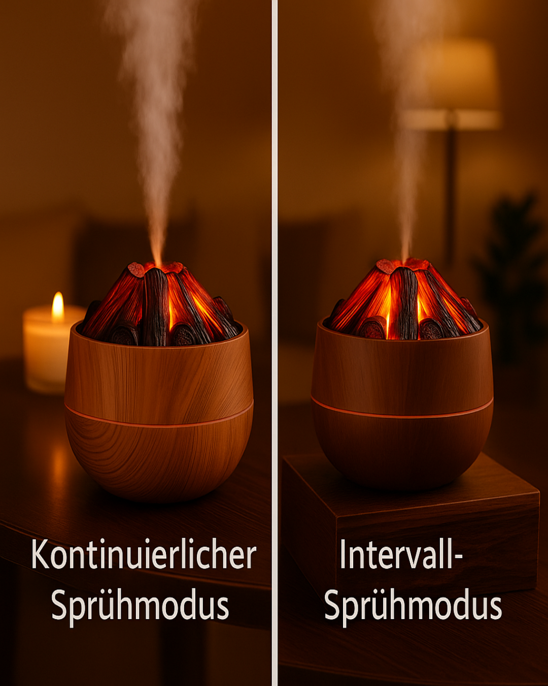 AtemRuh – Flammen-Luftbefeuchter für Ruhe, Duft & Wohlbefinden