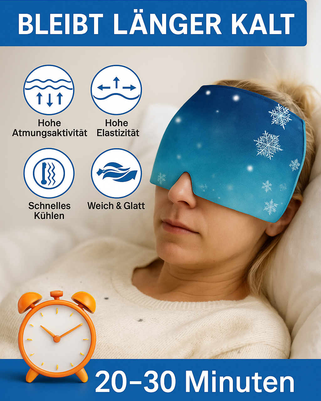 LumyRelief Gel-Migränehaube – Kälte & Wärme gegen Kopfschmerzen