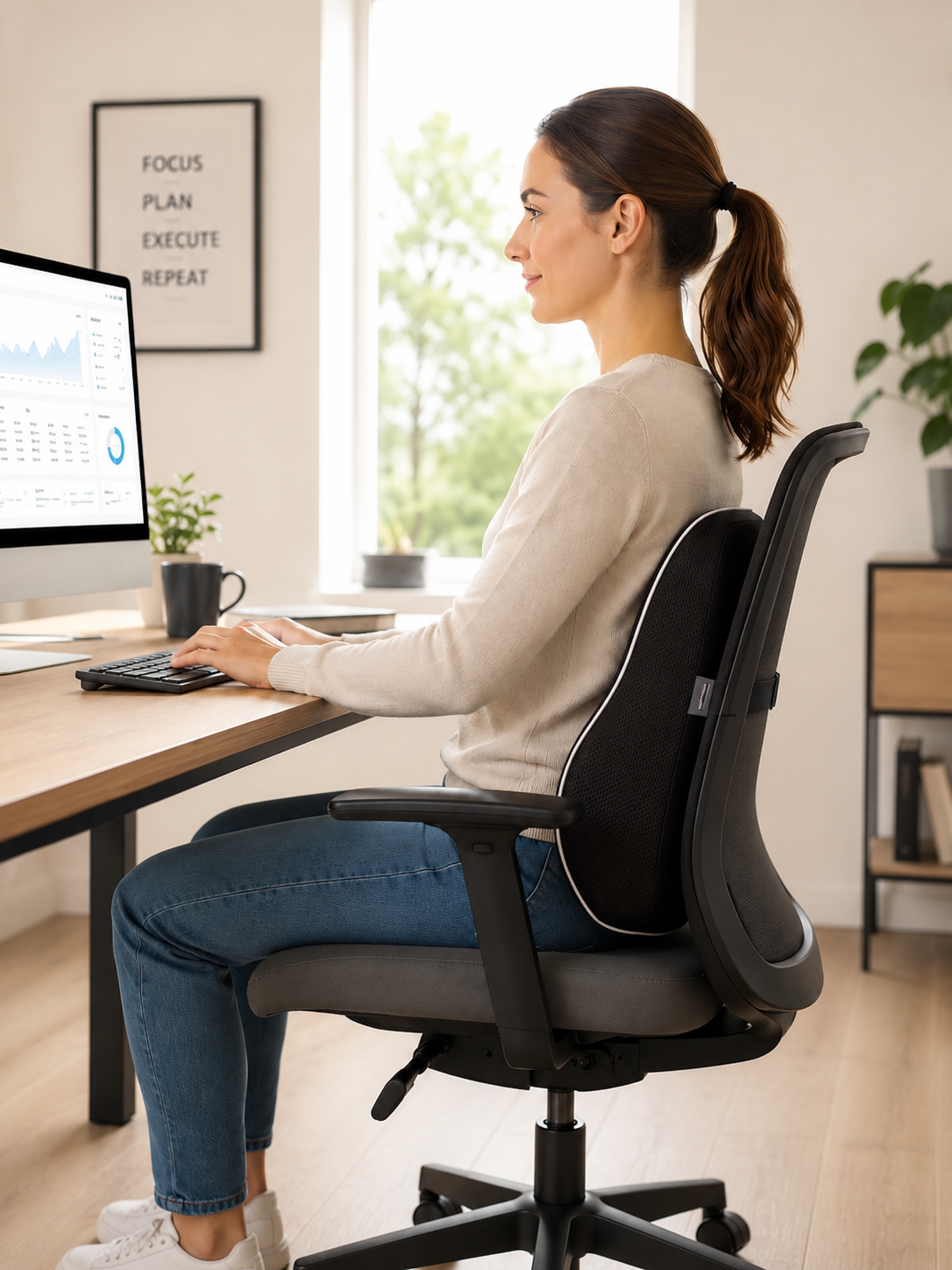 Premium Rückenkissen - Ergonomisches Kissen gegen Rückenschmerzen